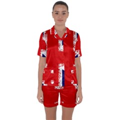 Union Jack London Flag Uk Satin Short Sleeve Pajamas Set by Celenk