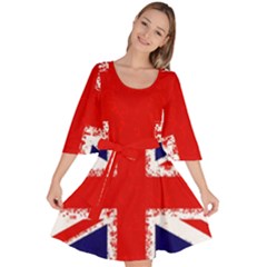 Union Jack London Flag Uk Velour Kimono Dress by Celenk