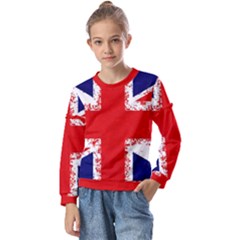 Union Jack London Flag Uk Kids  Long Sleeve Tee With Frill 