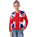 Union Jack London Flag Uk Kids  Long Sleeve Tee with Frill  View1