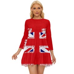 Union Jack London Flag Uk Long Sleeve Babydoll Dress by Celenk