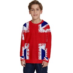 Union Jack London Flag Uk Kids  Crewneck Sweatshirt