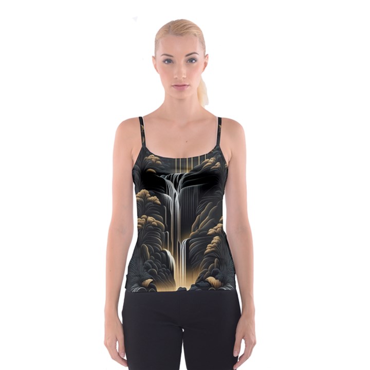 Waterfall Water Nature Springs Spaghetti Strap Top