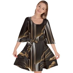 Waterfall Water Nature Springs Velour Kimono Dress by Simbadda