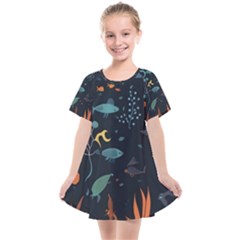 Underwater Ocean Animals Sea Kids  Smock Dress by Simbadda