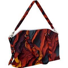 Abstract Colorful Waves Painting Art Canvas Crossbody Bag by Simbadda