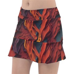 Abstract Colorful Waves Painting Art Classic Tennis Skirt by Simbadda