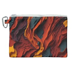 Abstract Colorful Waves Painting Art Canvas Cosmetic Bag (xl) by Simbadda