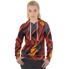 Abstract Colorful Waves Painting Art Women s Overhead Hoodie