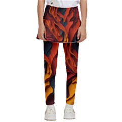 Abstract Colorful Waves Painting Art Kids  Skirted Pants by Simbadda