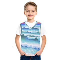 Ocean Sea Waves Beach Kids  Basketball Tank Top by Simbadda