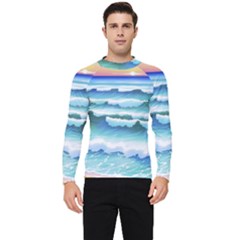 Ocean Sea Waves Beach Men s Long Sleeve Rash Guard by Simbadda