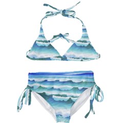 Ocean Sea Waves Beach Kids  Classic Bikini Set by Simbadda