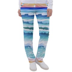 Ocean Sea Waves Beach Women s Casual Pants by Simbadda