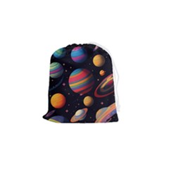 Planet Star Fantasy Drawstring Pouch (small) by Simbadda