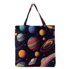 Planet Star Fantasy Grocery Tote Bag by Simbadda