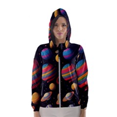 Planet Star Fantasy Women s Hooded Windbreaker by Simbadda