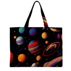 Planet Star Fantasy Zipper Mini Tote Bag by Simbadda