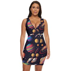 Planet Star Fantasy Draped Bodycon Dress