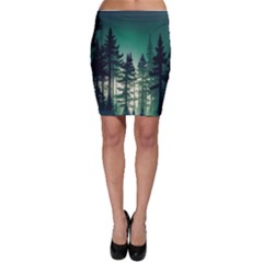 Magic Pine Forest Night Landscape Bodycon Skirt by Simbadda