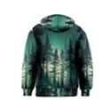 Magic Pine Forest Night Landscape Kids  Pullover Hoodie View2