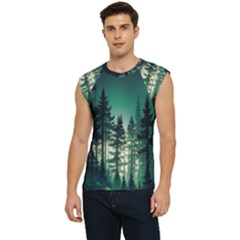 Magic Pine Forest Night Landscape Men s Raglan Cap Sleeve Tee by Simbadda