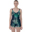 Magic Pine Forest Night Landscape Tie Front Two Piece Tankini View1