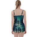 Magic Pine Forest Night Landscape Tie Front Two Piece Tankini View2