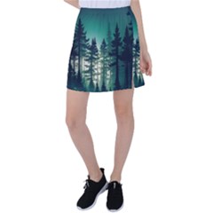 Magic Pine Forest Night Landscape Tennis Skirt by Simbadda