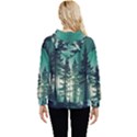 Magic Pine Forest Night Landscape Women s Lightweight Drawstring Hoodie View4