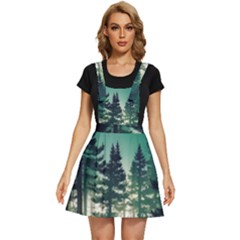 Magic Pine Forest Night Landscape Apron Dress by Simbadda