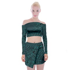 Wave Circle Ring Water Off Shoulder Top With Mini Skirt Set by Simbadda