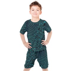 Wave Circle Ring Water Kids  Tee And Shorts Set by Simbadda