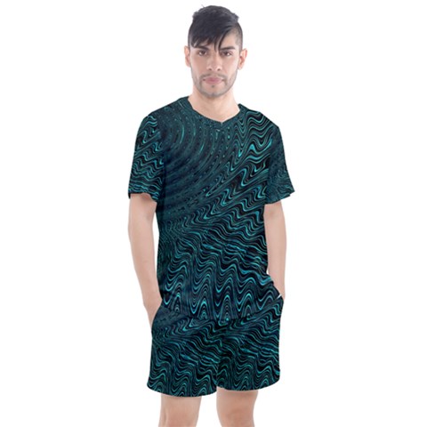 Wave Circle Ring Water Men s Mesh Tee And Shorts Set by Simbadda