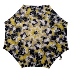 Black, Gray And Yellow Swirls  Hook Handle Umbrella (small)