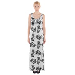 Alien Creatures Dance Pattern Thigh Split Maxi Dress by dflcprintsclothing