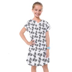 Alien Creatures Dance Pattern Kids  Drop Waist Dress by dflcprintsclothing