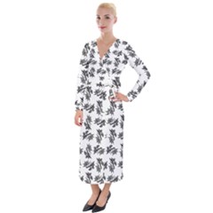 Alien Creatures Dance Pattern Velvet Maxi Wrap Dress by dflcprintsclothing