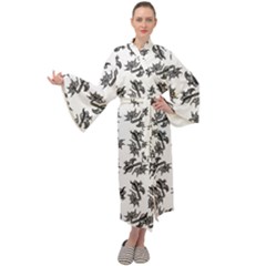 Alien Creatures Dance Pattern Maxi Velvet Kimono by dflcprintsclothing