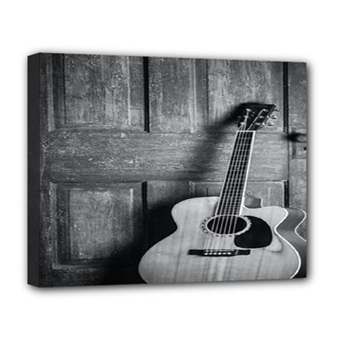 Acoustic Guitar Deluxe Canvas 20  X 16  (stretched) by artworkshop