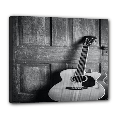 Acoustic Guitar Deluxe Canvas 24  X 20  (stretched) by artworkshop