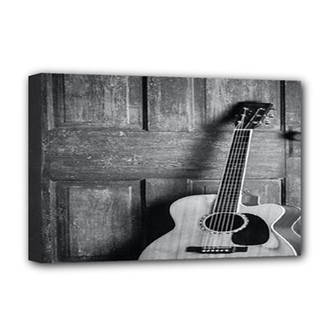 Acoustic Guitar Deluxe Canvas 18  X 12  (stretched) by artworkshop