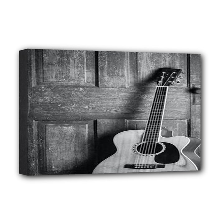 Acoustic Guitar Deluxe Canvas 18  x 12  (Stretched)