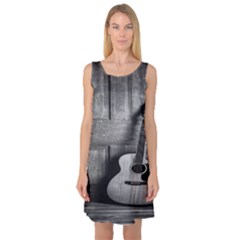 Acoustic Guitar Sleeveless Satin Nightdress by artworkshop