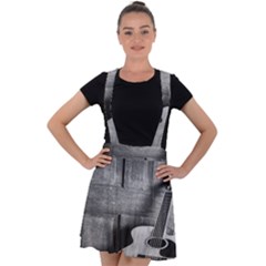 Acoustic Guitar Velvet Suspender Skater Skirt by artworkshop