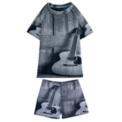 Acoustic Guitar Kids  Swim Tee And Shorts Set by artworkshop