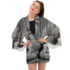 Acoustic Guitar Long Sleeve Kimono by artworkshop