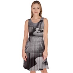 Acoustic Guitar Knee Length Skater Dress With Pockets by artworkshop