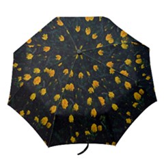 Bloomed Yellow Petaled Flower Plants Folding Umbrellas by artworkshop