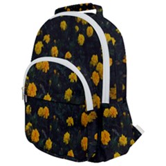 Bloomed Yellow Petaled Flower Plants Rounded Multi Pocket Backpack